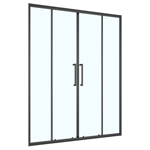 Дверь душевая Loranto 170x190 стекло прозрачное, профиль черный матовый (CS-AB04B-170)