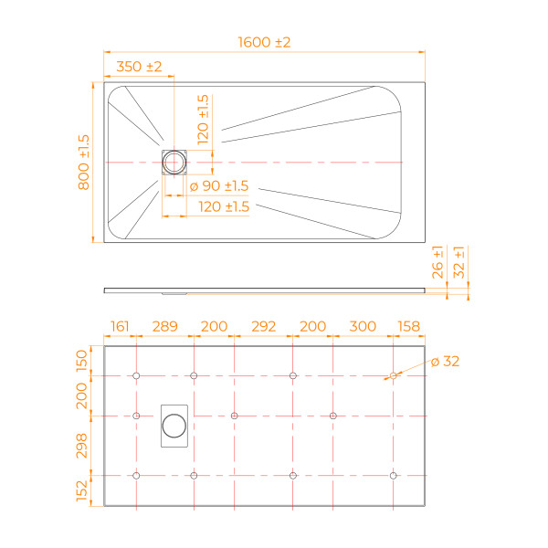 Душевой поддон RGW TSS-W 80x160 белый (553502816-01)