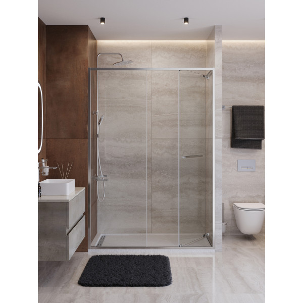 Душевая дверь Cezares Lux 140x195 стекло прозрачное, профиль хром (LUX-B-FS-11-140-C-CR)