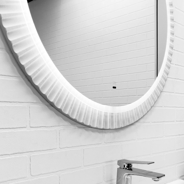 Зеркало Comforty Мадрид 900x30x900 с подсветкой белый глянцевый (00-00014166)