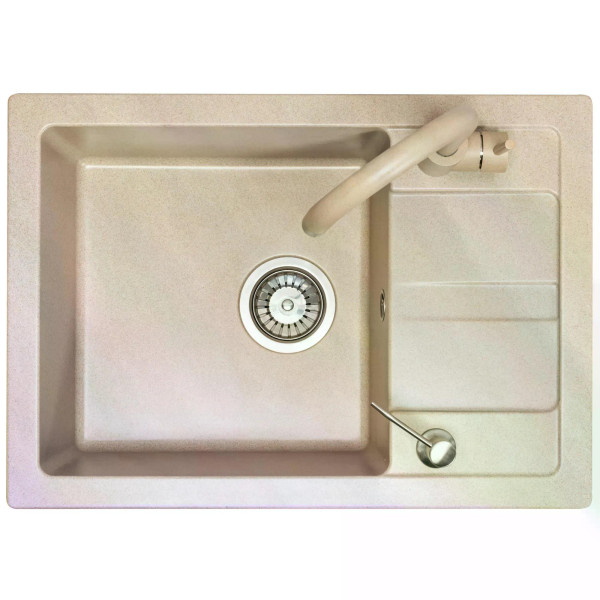 Мойка для кухни Rea nils beige Nakrapiany 5W1 гранит 62x44x16 бежевая с вкраплением (ZLE-00102)