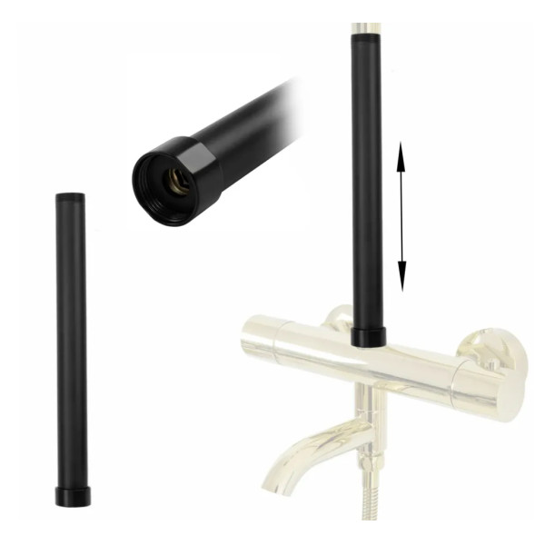 Удлинитель душевой стойки Rea 30см Black mat (Tom, Soul, Aldi, Bliss, Santos, Roger, Lungo с термостатом, Luis, Vigo) (REA-K7701)