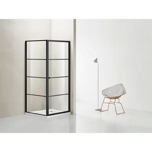Душевой уголок Azario Richmond 90x90x195 стекло прозрачное, профиль черный (AZ-NAG1221 90 BLACK)