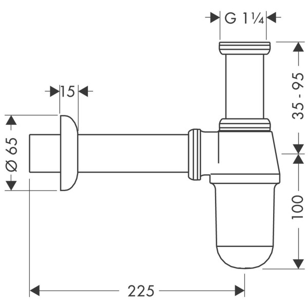 Сифон для раковины Hansgrohe хром (52053000)