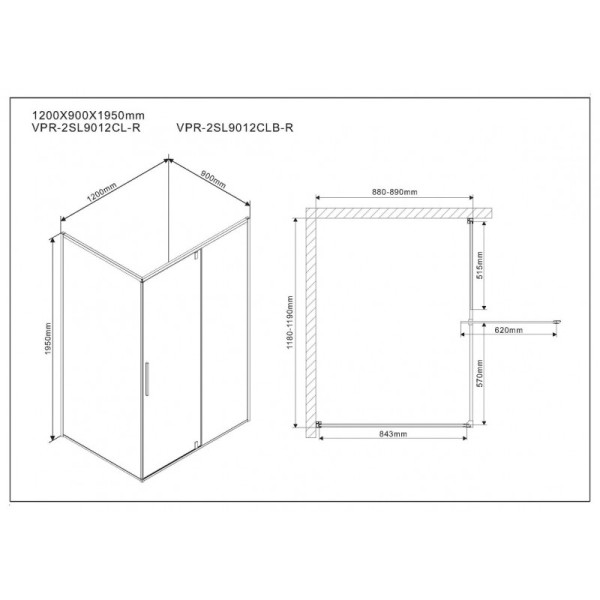 Душевой уголок Vincea Stresa VSP-1S 900х900х1950 стекло прозрачное, профиль черный (VSP-1S900CLB)