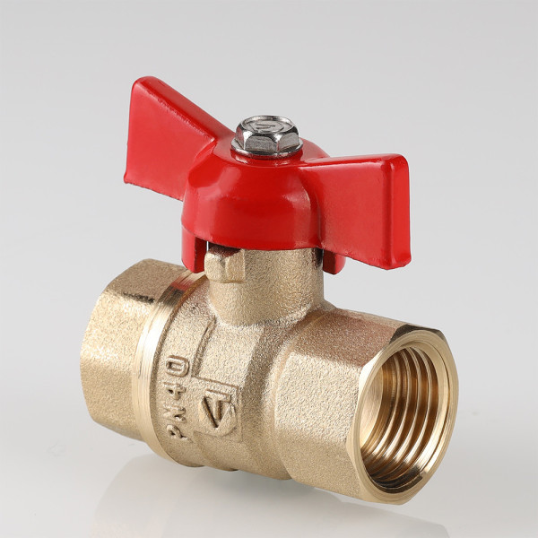 Кран 1/2" ВВ шаровый Valtec Стандарт без покрытия (красная бабочка) VT.122.GN.04 Кран 1/2" ВВ шаровый Valtec Стандарт без покрытия (красная бабочка) VT.122.GN.04
