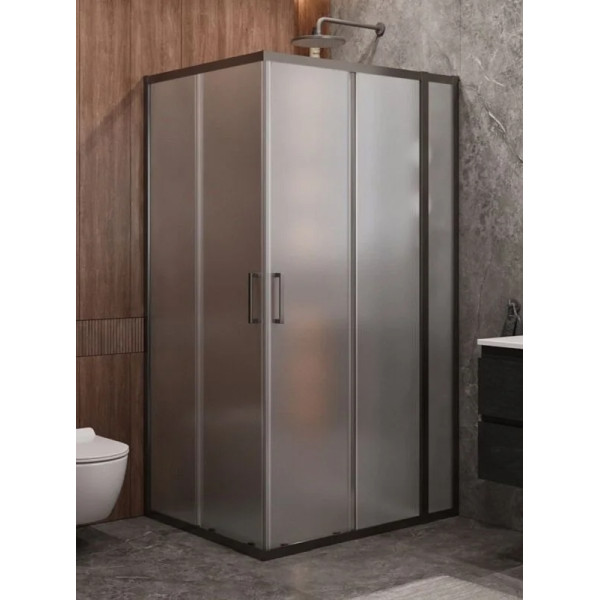 Душевой уголок Cezares Molveno 110x90x195 стекло матовое, профиль оружейная сталь (MOLVENO-AH-21-90+20-P-GM)