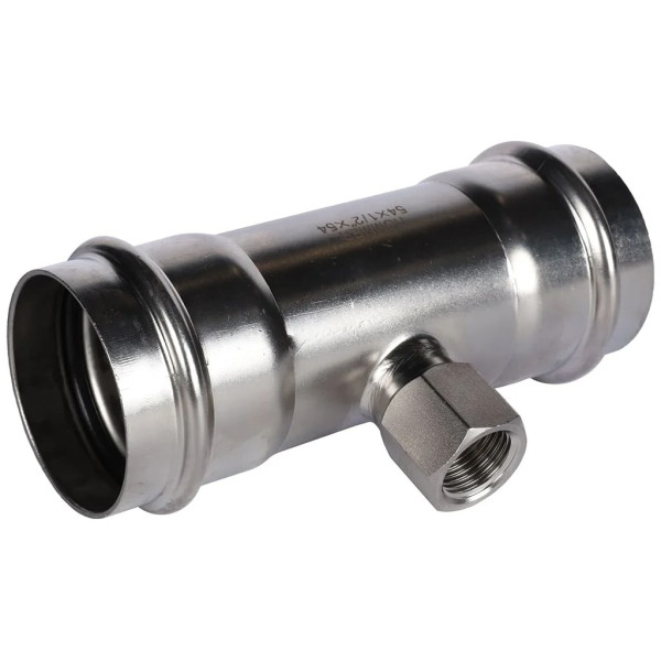 Тройник переходной 54х1/2"Вх54 Rommer из нержавеющей стали (пресс) (RSS-0015-005412) Тройник переходной 54х1/2"Вх54 Rommer из нержавеющей стали (пресс) (RSS-0015-005412)