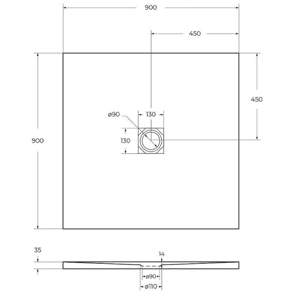 Душевой поддон BelBagno Uno 90x90x3,5 белый (TRAY-MR-UNO-A-90-3,5-W-NO)