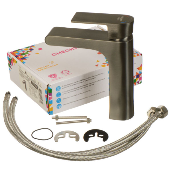 Смеситель для раковины Melodia della vita Waltz оружейная сталь (MDV30120gn) Смеситель для раковины Melodia della vita Waltz оружейная сталь (MDV30120gn)