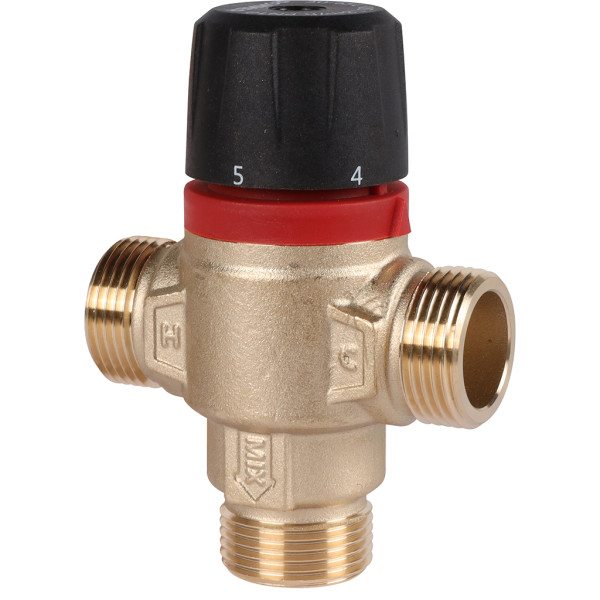Вентиль термостатический смесительный Rommer 3/4" НН 30-65 С, KV 1,8 (центральное смешивание) (RVM-1121-186520)