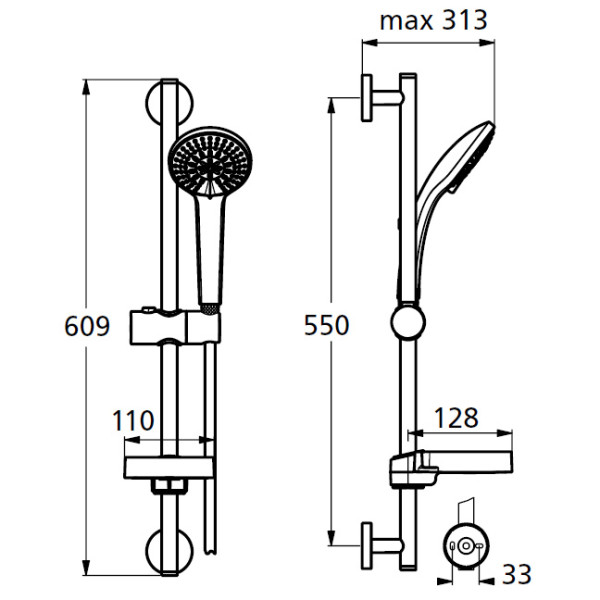 Гарнитур душевой Ideal Standard Ideal Rain (B9415AA)