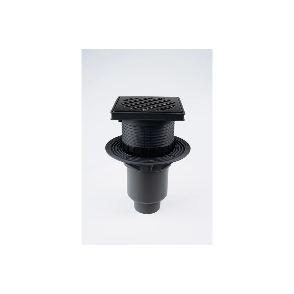 Трап регулируемый Fachmann T 616.0 PNsP 241x241 вертикальный выпуск DN 110/160 с корзинкой и незамерзающим гидрозатвором, без прижимного фланца, решет