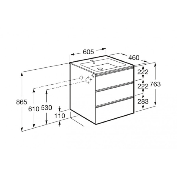 Тумба подвесная Roca The Gap 585x453x741 белый (A857404806)