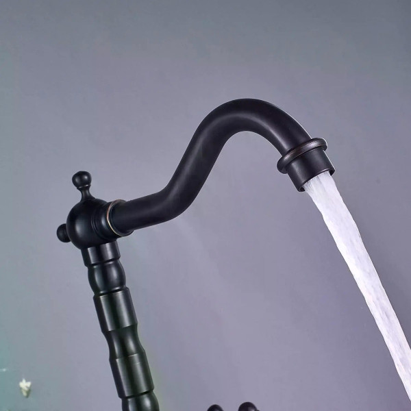 Смеситель для раковины Rea Rustico черный матовый (REA-B5520) Смеситель для раковины Rea Rustico черный матовый (REA-B5520)