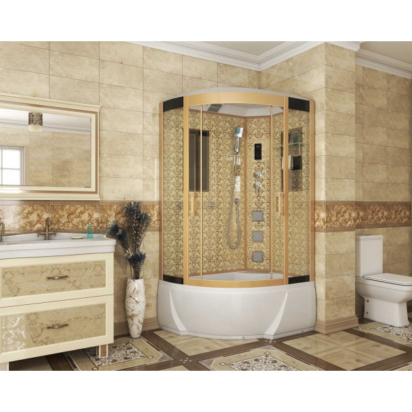 Душевая кабина Niagara с гидромассажем Luxe 1200*800*2200 стекло прозрачное, профиль золотой (NGL-7712G R)