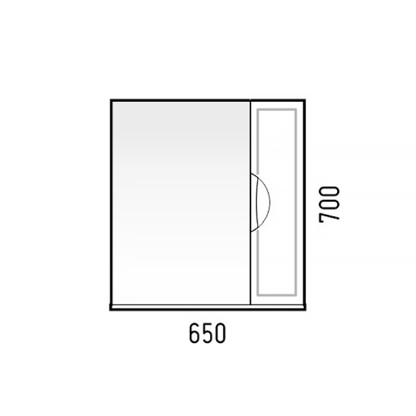 Шкаф зеркальный Melodia Альфа 65 белый (MFR80018WT)