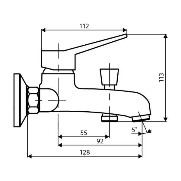 Смеситель для ванны и душа Dorff Optima хром (D2010000) Смеситель для ванны и душа Dorff Optima хром (D2010000)