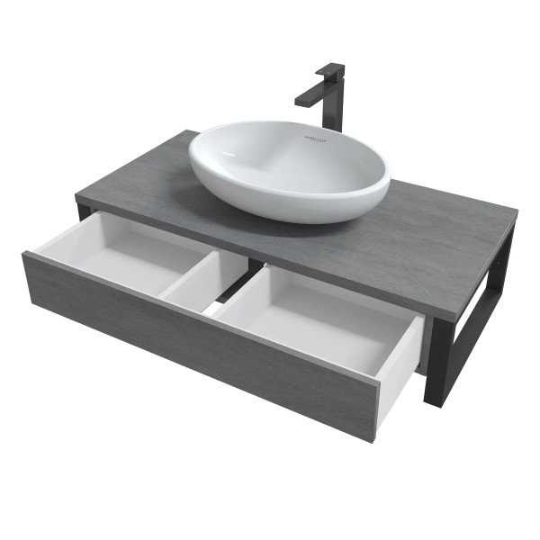 Тумба подвесная 1Marka Grundge Loft 1000x480x255 бетон лофт (Ц0000031982)