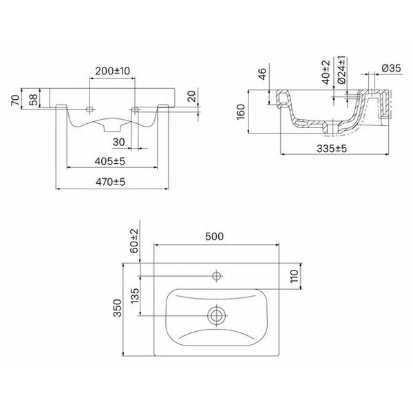 Раковина встраиваемая Iddis Optima Home 50x35 белая (3505000i28)
