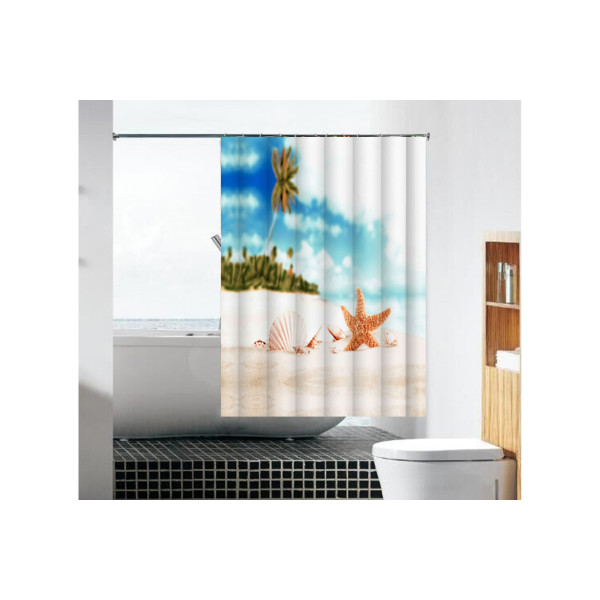 Шторка для ванны текстильная Melodia 180х180 см Морская звезда (MZ-105) Шторка для ванны текстильная Melodia 180х180 см Морская звезда (MZ-105)