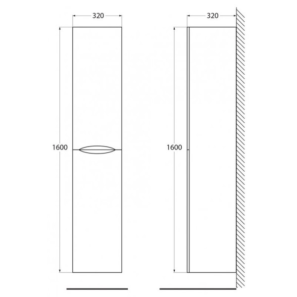 Пенал подвесной BelBagno Acqua Rovere Rustico (ACQUA-160-2A-SC-RR-P)