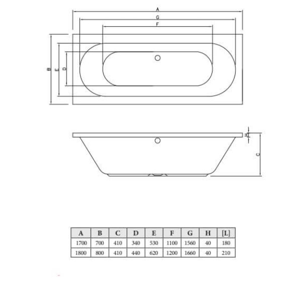 Ванна акриловая C-Bath Cora 170x70 белая (CBQ001001)