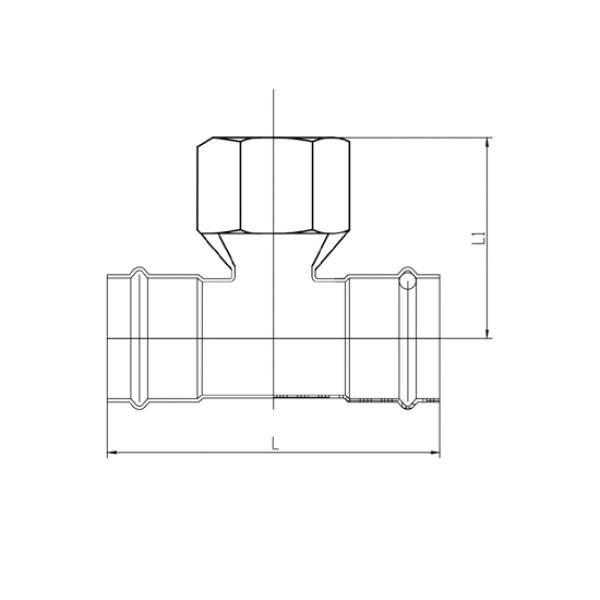 Тройник переходной 15*1/2"В*15 Vieir VER-PRO (нерж.сталь, пресс) (VPTF15315)