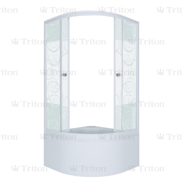 Душевой уголок Triton 90*90 Б стекло узоры, профиль белый (DK94_2)