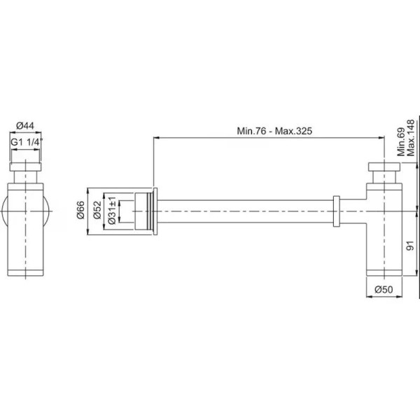 Сифон для раковины Vitra чёрный матовый (A4512336WTC)