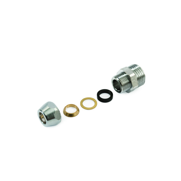 Переход 1/2"Нх3/8"Н с цангой General Fittings (хром) 140001C040310H Переход 1/2"Нх3/8"Н с цангой General Fittings (хром) 140001C040310H