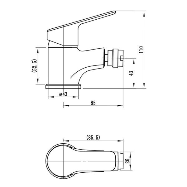 Смеситель для биде Voda Wave хром (WA45) Смеситель для биде Voda Wave хром (WA45)