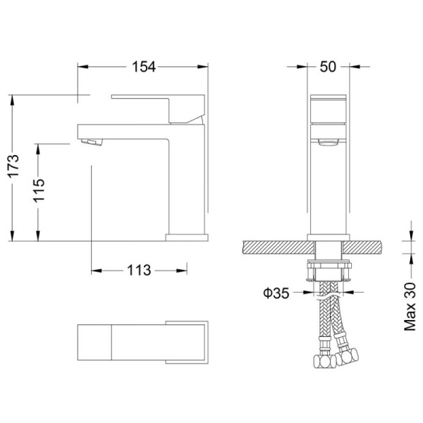 Смеситель для раковины Timo Selene хром, короткий излив (2061/00F)