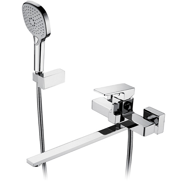 Смеситель для ванны и душа Fashun хром поворотный излив шланг лейка (A2209) Смеситель для ванны и душа Fashun хром поворотный излив шланг лейка (A2209)