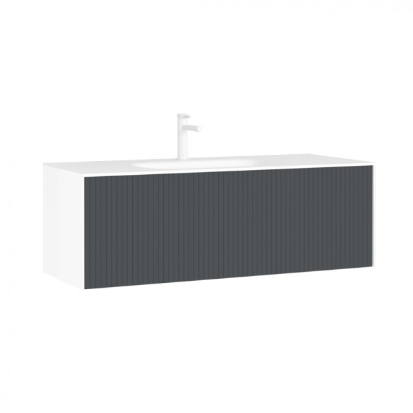 Тумба подвесная Orka Cube 1200x490x400 с раковиной антрацит матовый (3000381)