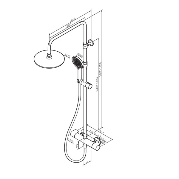 Душевая система AM.PM X-Joy с душевым набором золото (F0785A499)