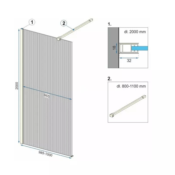 Душевое ограждение Rea Aero intimo 100x200 стекло прозрачное, профиль чёрный матовый (REA-K4121) Душевое ограждение Rea Aero intimo 100x200 стекло прозрачное, профиль чёрный матовый (REA-K4121)