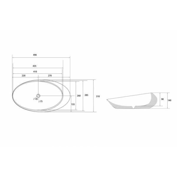 Раковина накладная Abber Bequem черная матовая (AC2107MB) Раковина накладная Abber Bequem черная матовая (AC2107MB)