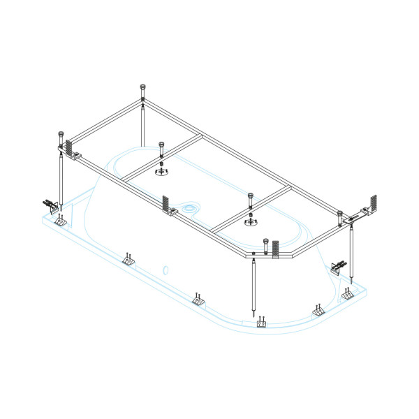 Каркас для ванны Cezares 161,5x64x47 (METAURO CORNER-MF) Каркас для ванны Cezares 161,5x64x47 (METAURO CORNER-MF)