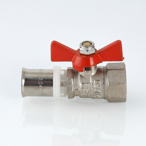 Кран 16х1/2"В шаровый пресс Valtec (красная бабочка) VT.242.N.1604