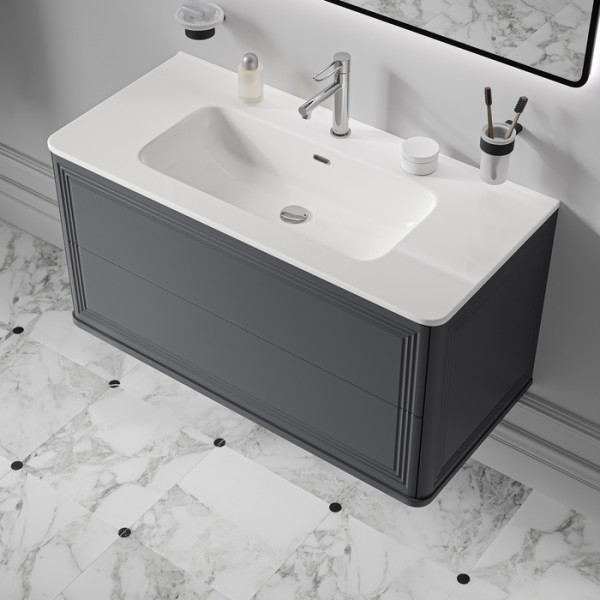 Тумба подвесная Iddis Oxford Neo 100 см темно-серый подходит умыв. 0101000i28 (OXN10D0i95)