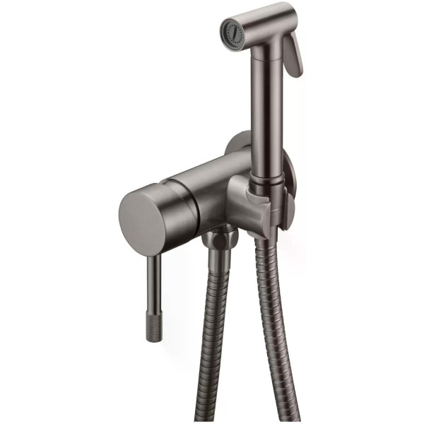 Смеситель с гигиеническим душем Boheme Uno GM (графит) (467-GM)