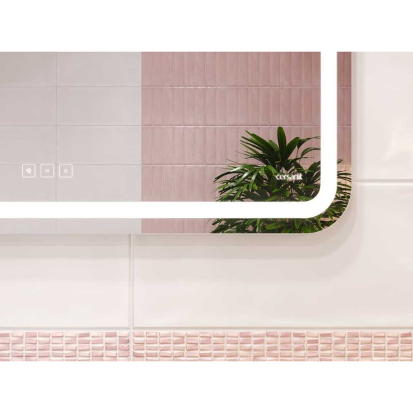 Зеркало Cersanit LED Design Pro 050 80х55 с подсветкой с часами  хол. тепл. cвет