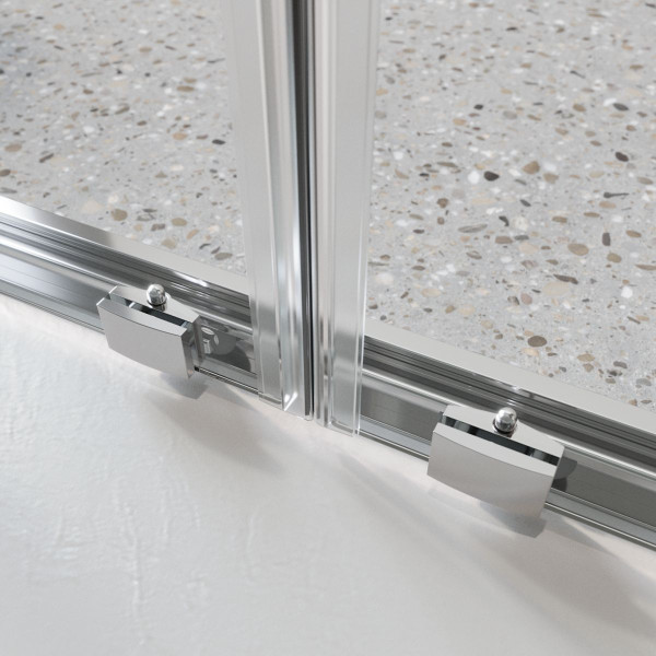 Душевая дверь BelBagno Luce 140x195 стекло прозрачное, профиль хром (LUCE-BF-2-140-C-Cr)
