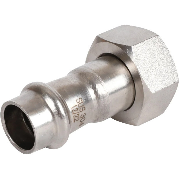 Переход 15х3/4"B с накидной гайкой Rommer из нержавеющей стали (пресс) (RSS-0026-001534)
