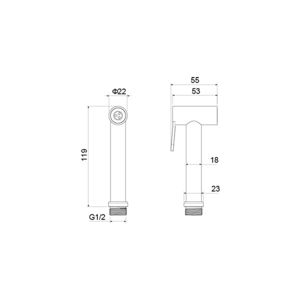 Лейка гигиеническая Aquatek черный хром (AQ2057BGM)