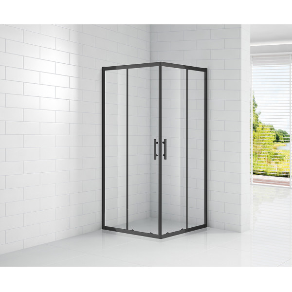 Душевой уголок Cezares Eco 100x100x190 стекло прозрачное, профиль черный (ECO-O-A-2-100-C-NERO) Душевой уголок Cezares Eco 100x100x190 стекло прозрачное, профиль черный (ECO-O-A-2-100-C-NERO)