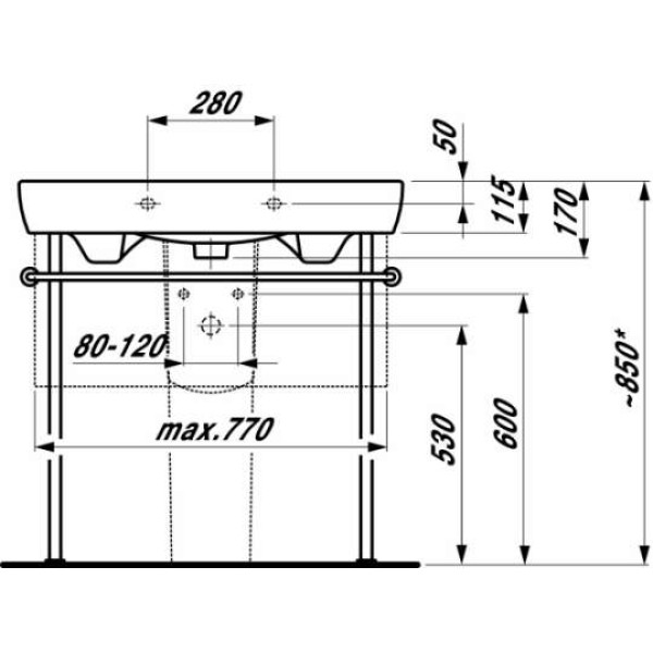 Раковина подвесная Laufen Pro A 850х480 (8.1395.6.000.104.1)