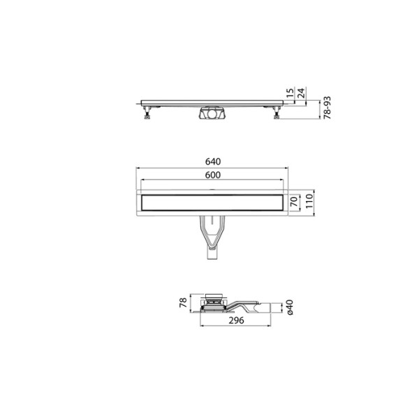 Лоток душевой 600 мм сифон 360 комбинированный затвор двухсторонняя решетка хром Iddis (975B6SB00DZ)