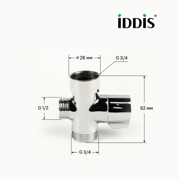Блок дивертора для смесителя Iddis поворотный хром (950OPHC0SM)